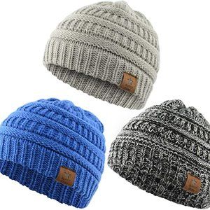 Baby Beanie Knit Hats 3 Pk X001VU7JUX